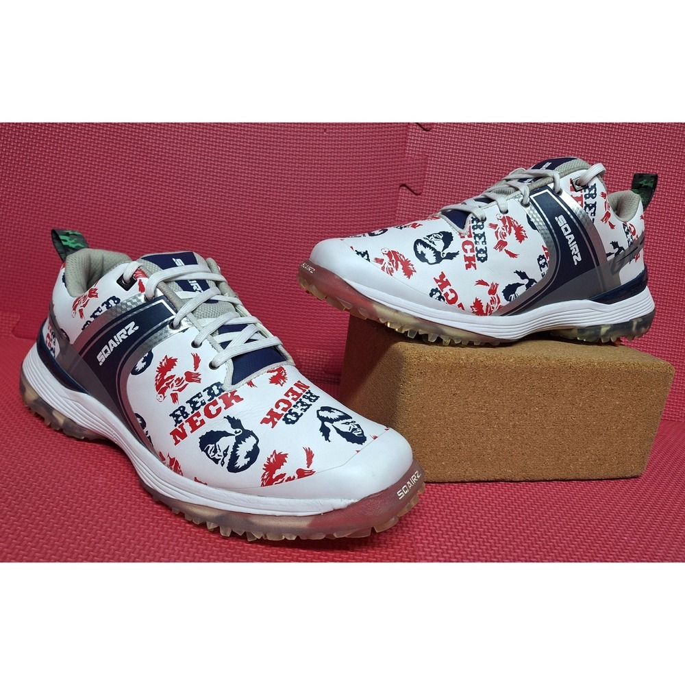 Sqairz JD Red Neck John Daly Spiked Golf Shoes Limited Edition Size 10 Men's